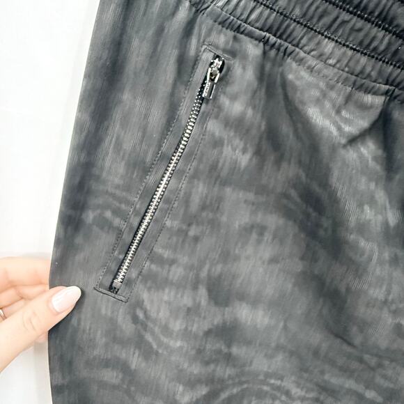 Athleta Camden Printed Jogger Black Moire Elastic Waist Zip Pockets 6 - Picture 6 of 7